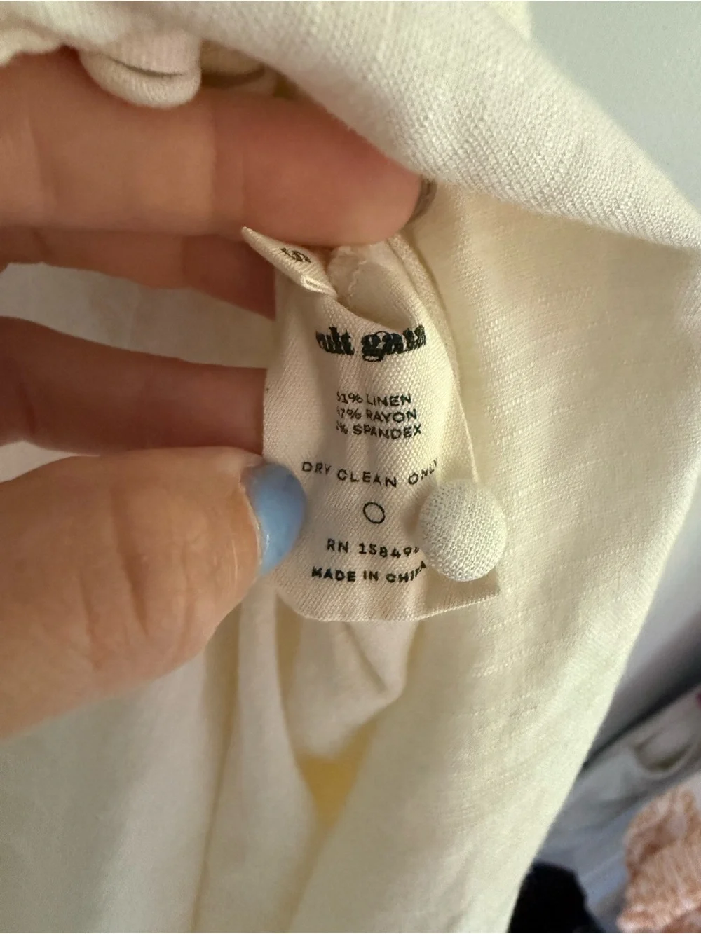 cult gaia ivory halter button-front midi dress linen with wrapped buttons - Picture 7 of 12